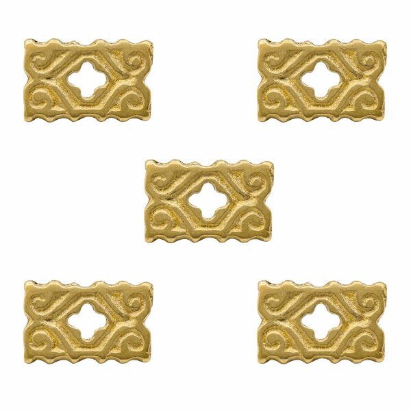 Pure Solid Brass Quatrefoil Leather Mount Functional Set of 5