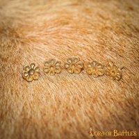 Medieval Rosette Pure Brass Mounts / Conchos Set of 5