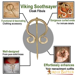 Viking Soothsayers Brass Fibula Cloak Brooch