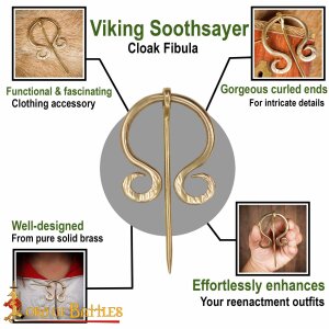 Viking Soothsayers Brass Fibula Cloak Brooch