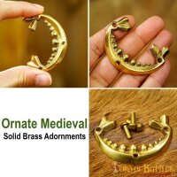 Pure Solid Brass Medieval Belt Mounts Set of 2 Functional Accessory