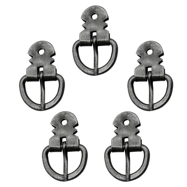 Medieval iron buckle or iron clasp, set of 5