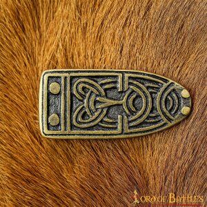 Ornate Celtic Antiqued Brass Viking Belt End Chape Functional Belt Accessory