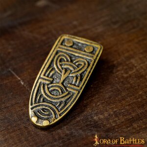 Ornate Celtic Antiqued Brass Viking Belt End Chape Functional Belt Accessory