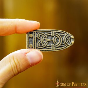 Ornate Celtic Antiqued Brass Viking Belt End Chape Functional Belt Accessory