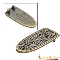 Ornate Celtic Antiqued Brass Viking Belt End Chape Functional Belt Accessory