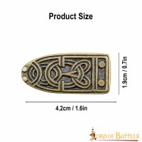 Ornate Celtic Antiqued Brass Viking Belt End Chape Functional Belt Accessory