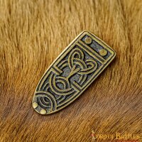 Ornate Celtic Antiqued Brass Viking Belt End Chape Functional Belt Accessory