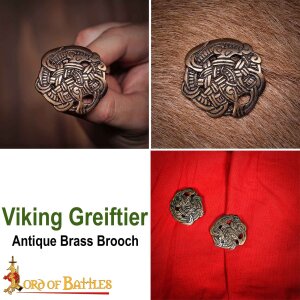 Viking Greiftier Antique Brass Brooch Set of 2