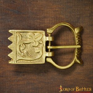 Late Medieval Floral Pure Solid Brass Buckle Belt Accessory