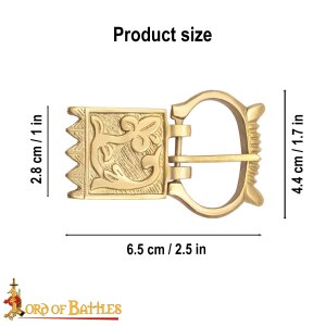 Late Medieval Floral Pure Solid Brass Buckle Belt Accessory