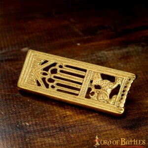 Medieval Lion Pure Solid Brass Belt End Chape Functional Belt Accessory