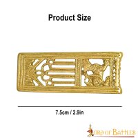 Medieval Lion Pure Solid Brass Belt End Chape Functional Belt Accessory