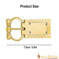 Medieval Pure Solid Brass Belt Buckle Functional Clothing Accessory