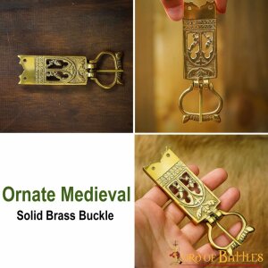 Late Medieval Pure Solid Brass Belt Buckle for Renaissance Medieval costumes