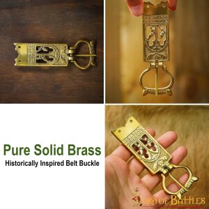 Late Medieval Pure Solid Brass Belt Buckle for Renaissance Medieval costumes