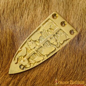 Engraved Viking Serpent Medieval Belt End Chape Pure Solid Brass Accessory