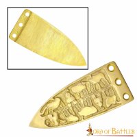 Engraved Viking Serpent Medieval Belt End Chape Pure Solid Brass Accessory