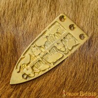 Engraved Viking Serpent Medieval Belt End Chape Pure Solid Brass Accessory