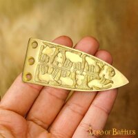 Engraved Viking Serpent Medieval Belt End Chape Pure Solid Brass Accessory