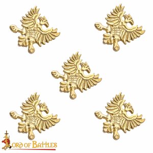Heraldic Eagle Belt Studs or Conchos Pure Solid Brass Set...