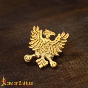 Heraldic Eagle Belt Studs or Conchos Pure Solid Brass Set of 5