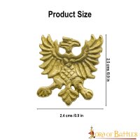 Heraldic Eagle Belt Studs or Conchos Pure Solid Brass Set of 5