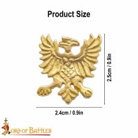 Heraldic Eagle Belt Studs or Conchos Pure Solid Brass Set of 5