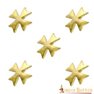 Templar Cross Pure Solid Brass Leather Mount Functional Set of 5
