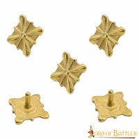Medieval Pure Solid Brass Leather Mounts Functional Set of 5