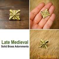 Medieval Pure Solid Brass Leather Mounts Functional Set of 5