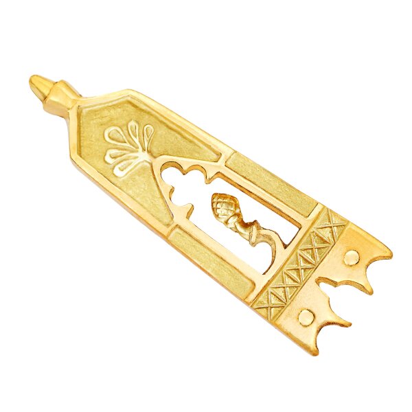 Closed Thistle Pure Solid Brass Belt End Chape