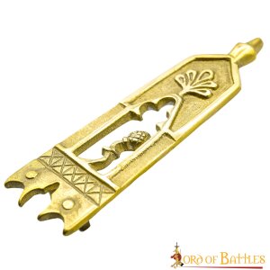 Closed Thistle Pure Solid Brass Belt End Chape