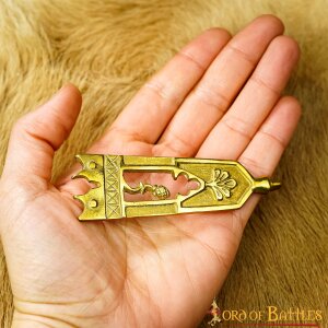 Closed Thistle Pure Solid Brass Belt End Chape