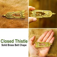 Closed Thistle Pure Solid Brass Belt End Chape