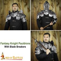 Fantasy Knight Pauldrons with Blade Breakers 18 gauge