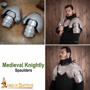 Medieval Fantasy Steel Pauldrons / Spauldrons polished