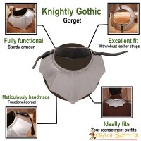Gothic Knight Gorget with fluting and roped design edges 16 gauge