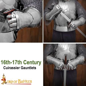 16th-17th century cuirassier Gauntlets 16 gauge