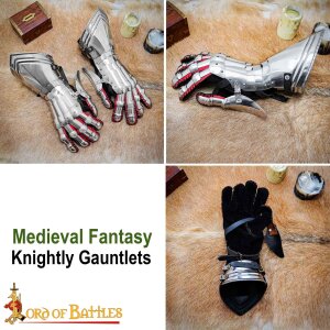 Medieval Fantasy Knightly Gauntlets 16 gauge