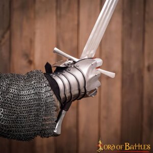 Medieval fantasy Knight Gauntlets with Suede Leather Gloves 16 gauge