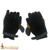 Medieval fantasy Knight Gauntlets with Suede Leather Gloves 16 gauge