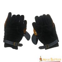 Medieval fantasy Knight Gauntlets with Suede Leather Gloves 16 gauge