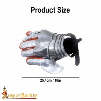 Medieval fantasy Knight Gauntlets with Suede Leather Gloves 16 gauge