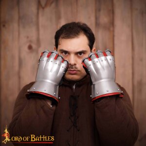 Medieval Knightly Hourglass Gauntlets 14th century 16 gauge