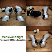 Medieval Milanese Knight Mitten Gauntlets 16 gauge