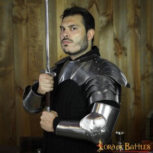 Late Medieval Arm Armor Set with Pauldrons and Arm harness 16 gauge