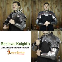 Late Medieval Arm Armor Set with Pauldrons and Arm harness 16 gauge