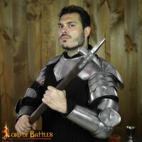Late Medieval Arm Armor Set with Pauldrons and Arm harness 16 gauge