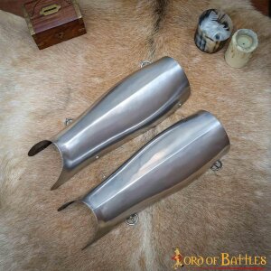 Late Medieval Knightly Steel Greaves